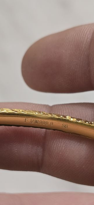 Brățară argint pur placata aur 24 k