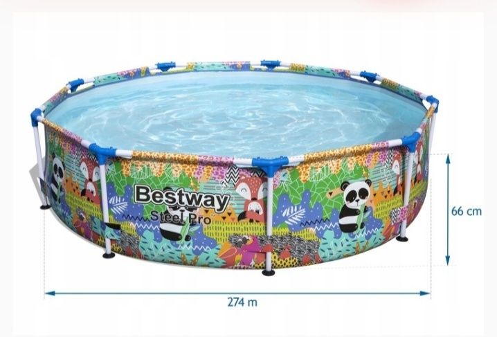 Piscină cu cadru metalic + prelată solară