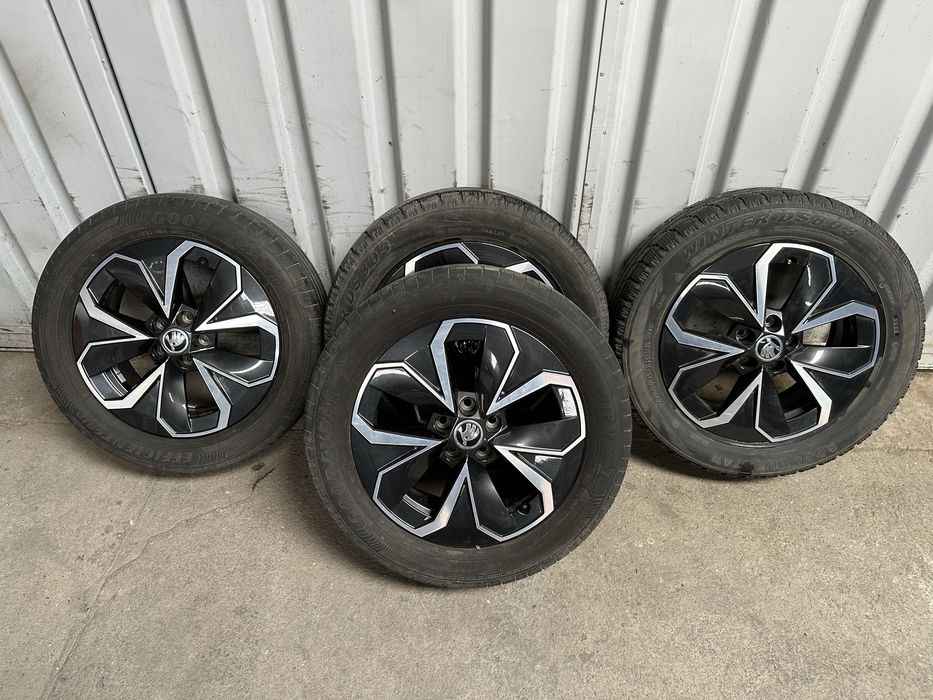 Set 4 jante aliaj originale Škoda R16 5x100 ET38 + anvelope 205/55 R16