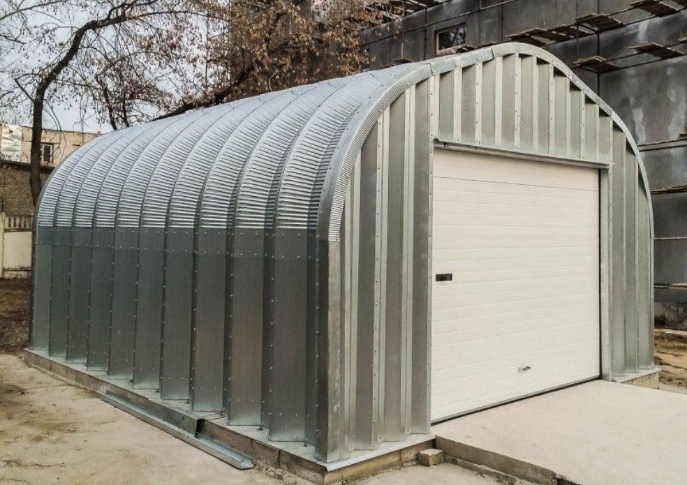 Арочный бескаркасный сборный разборный ангар