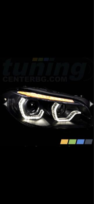 Bmw F10 F11 Фарове/Xenon+3D LED Ангелски Очи