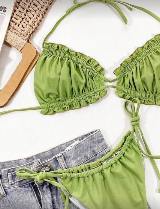 Нов светлозелен бански две части