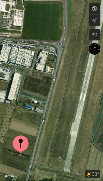 Teren intravilan de vanzare – Zona Aeroport Sibiu – Acces DN7