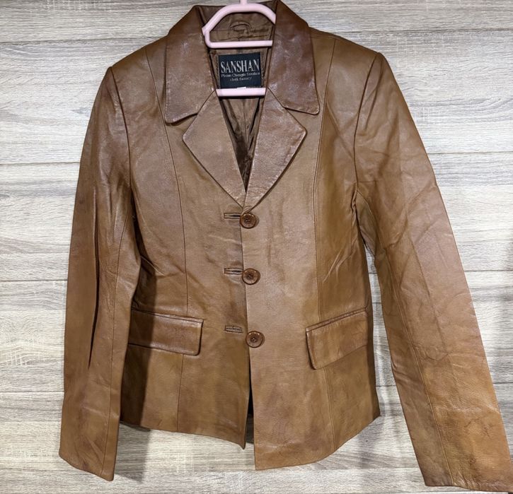 Кожаная Пиджак Л размер Женский