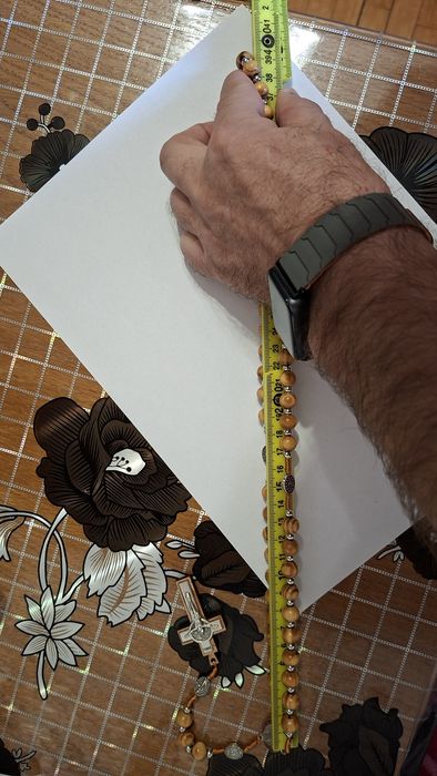 Rozariu lemn / cruce crucifix lemn + aluminiu / Jerusalem