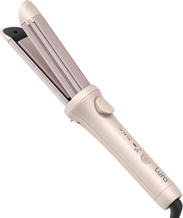 LURA Преса за коса и маша 2 в 1 Керамична йонна 25 мм Бързо загряваща