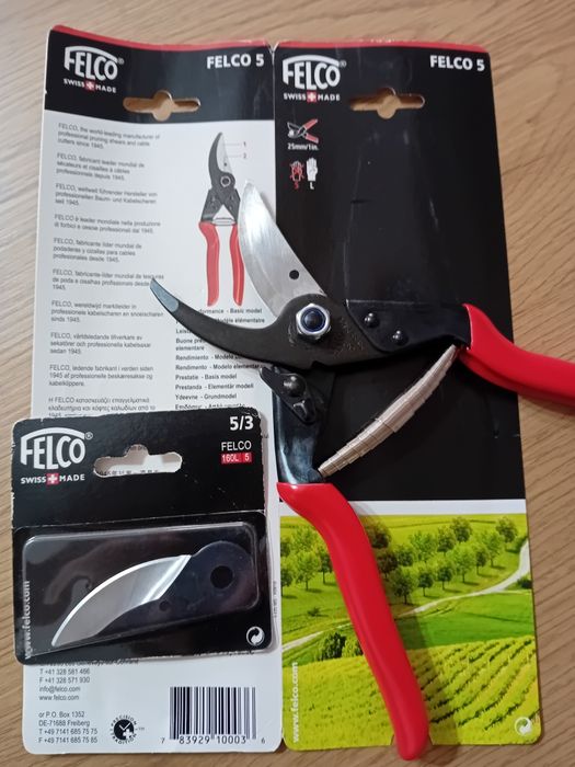 Foarfeca profesionala Felco 5 + lama de rezerva