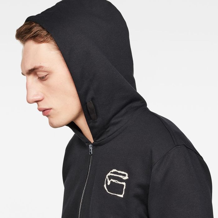 Оригинално горнище G-Star Raw Monthon S M суичър мъжки джи стар черен