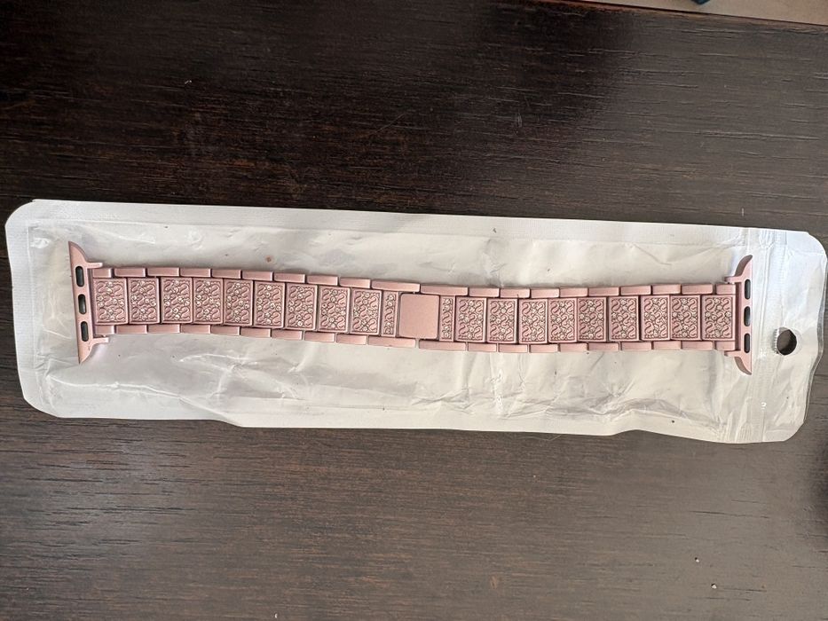 Curea Apple Watch 38/40 mm metalica rose gold cu strasuri*