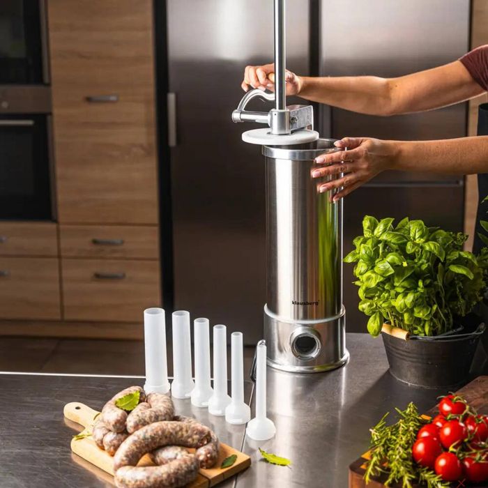 Masina manuala pentru umplut carnati, otel inoxidabil, capacitate 5