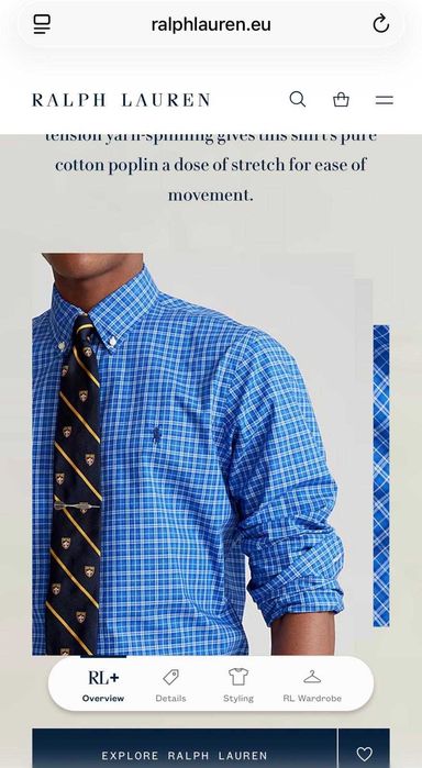 Polo Ralph Lauren Slim Fit Striped Poplin shirt S размер