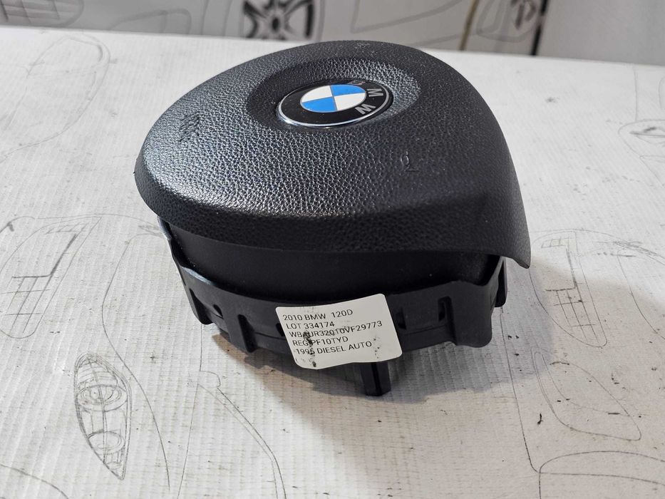 Airbag volan șofer BMW Seria 1 E81 E82 E87 E88 / Seria 3 E90 E91 2004-2013 2010 2.0d 130kW Cod OEM: 305166199001-AJ, 32306884672, 6884672 (5E3)