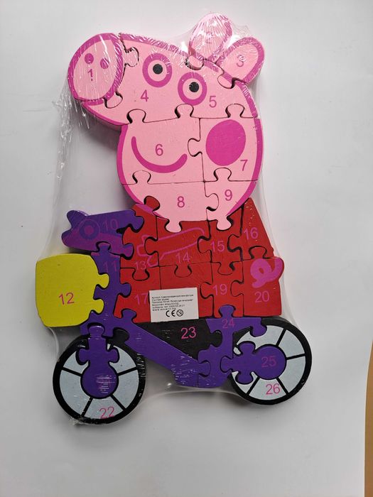 Дървен пъзел прасето Пепа Peppa Pig