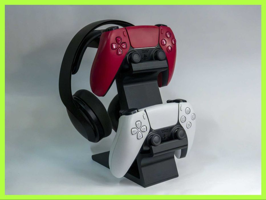 Suport PS5 DualSense + Căști Gaming | Stand 3D Premium |