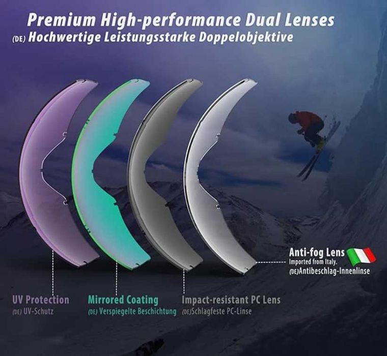 Ски очила ZABERT OTG, дамски ски очила за ски и сноуборд