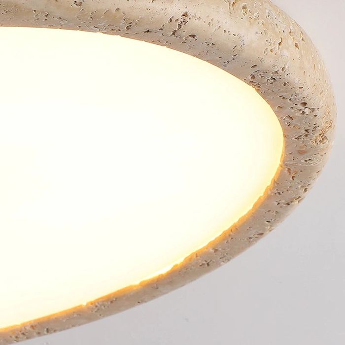 Led плафон за таван от естествен травентин 58 см 40 W с дистанционно