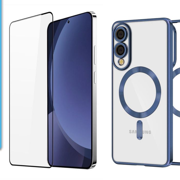 Samsung S25 EDGE - Husa Magsafe Luxury + Folie Sticla Full Cover Safe