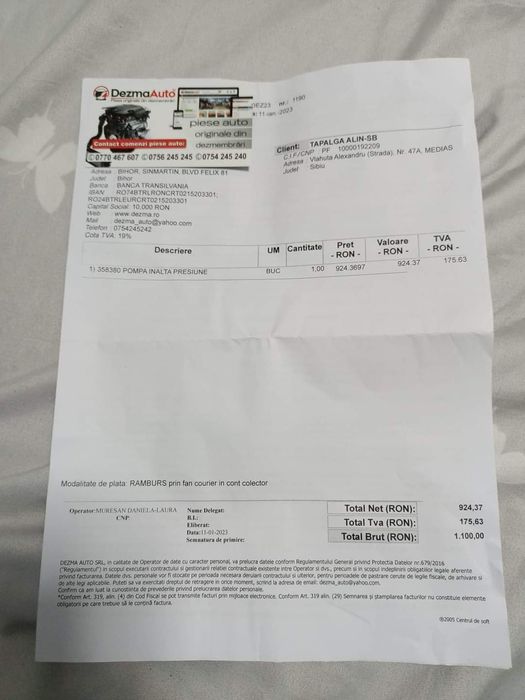 Pompă înaltă presiune.