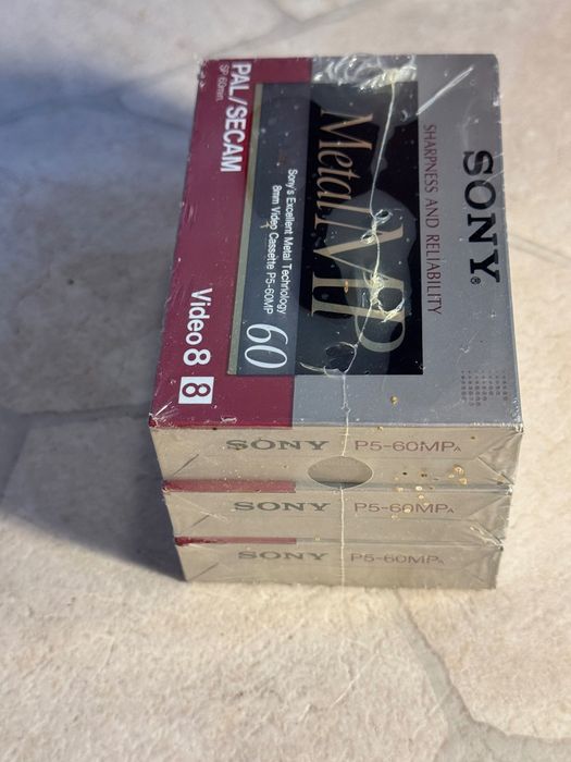 Set 3 casete video 8mm Sony metal MP60