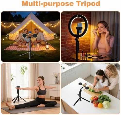 Нов Селфи Стик Трипод с 2 LED Лампи Bluetooth Пулт 360° Ротация за снимки фото