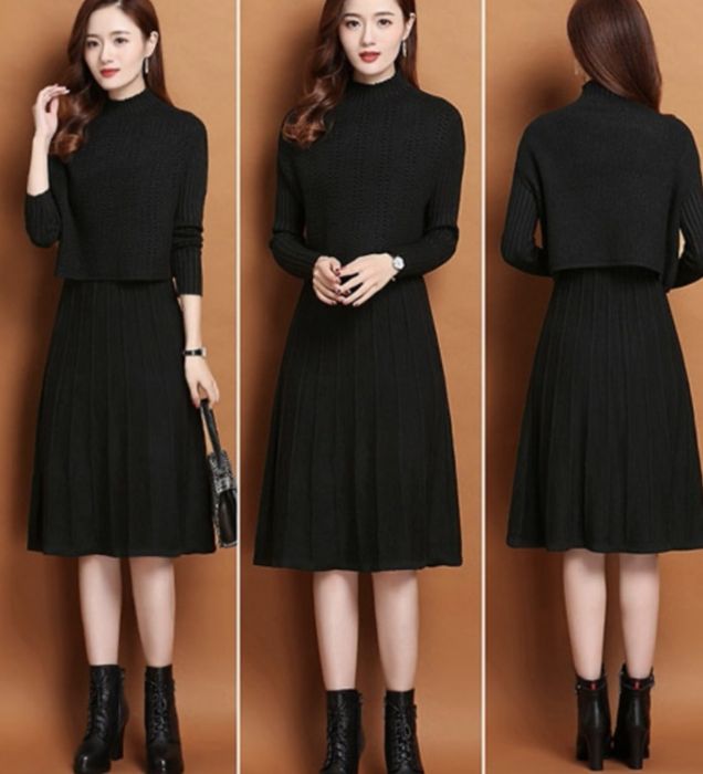 Платье теплое вязаное