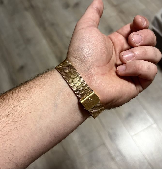 Ceas Vintage Omega Antimagnetic – Placat Aur 18K, Brățară Mesh, Mecanism Complet