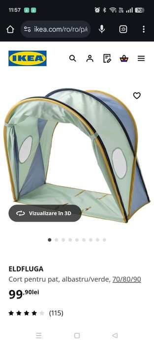 Cort pentru pat, albastru/verde, 70/80/90
Cort pentru pat, albastru/ve