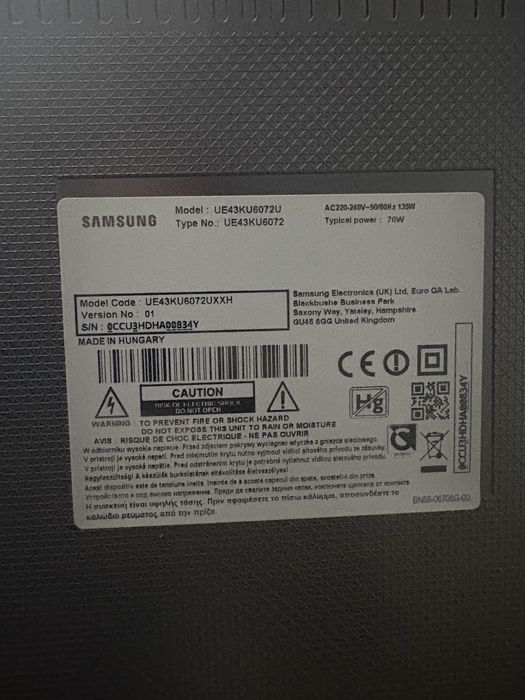 Smart TV Samsung diagonala 108