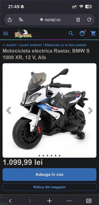 Motocicleta electrica rastar, bmw