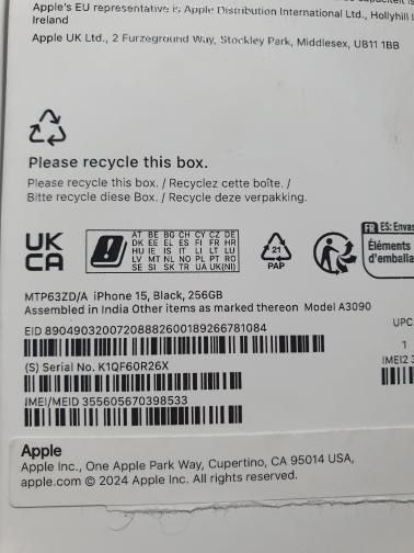 iPhone 15 256GB Negru – Baterie 100% – Cutie – Stare Excelentă