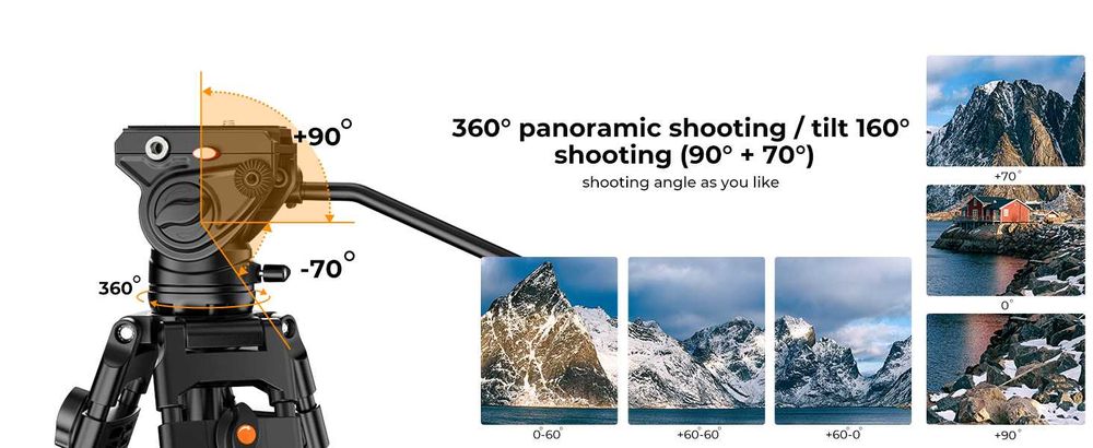 Видео статив / трипод K&F Concept с флуидна глава