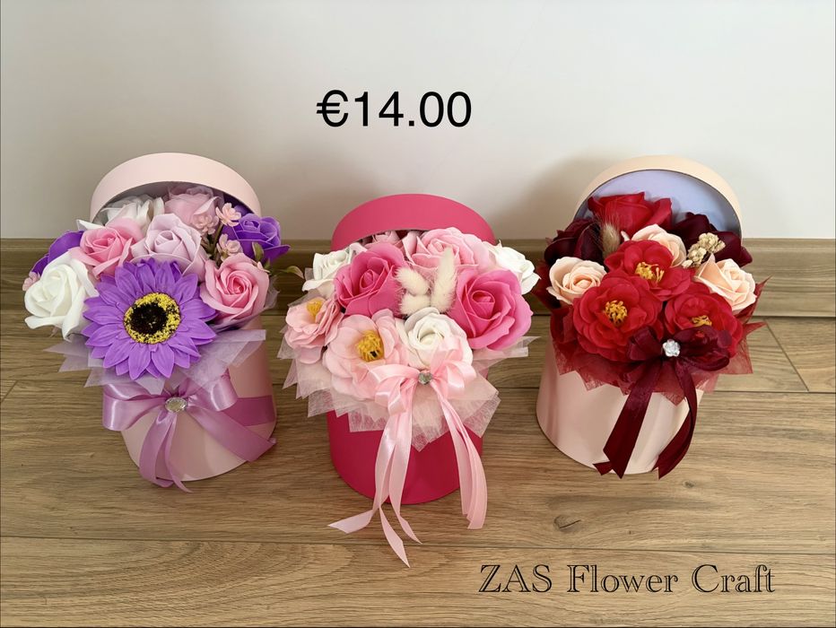 Сапунени цветя в кутии - специално за 8ми март