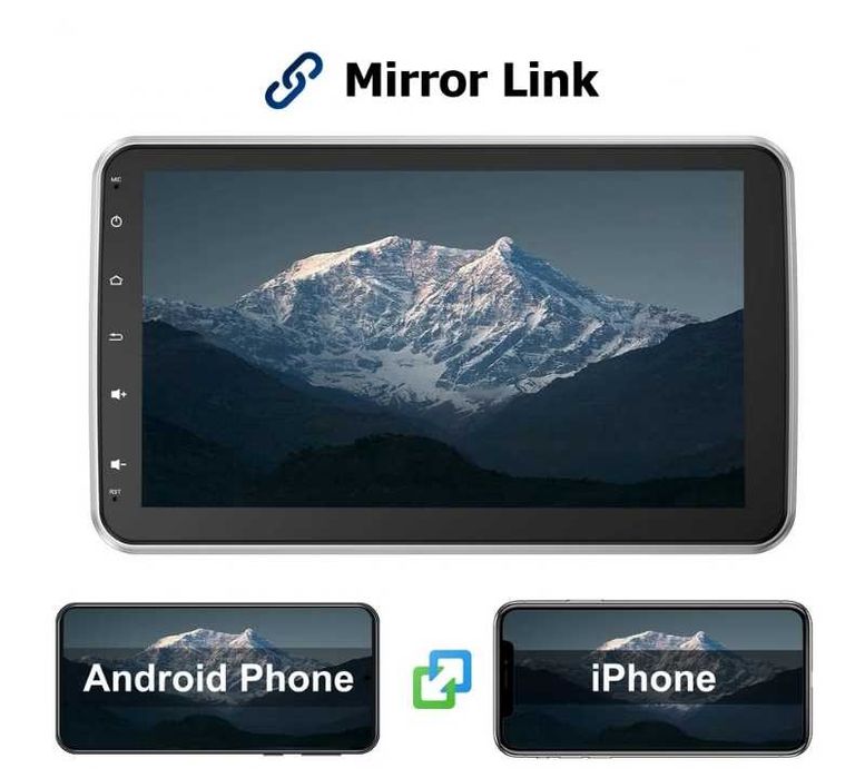 10.1” 1-DIN мултимедия с Android 14, 8-core CPU 6/128GB ,  4G/LTE, RDS, CarPlay и AndroidAuto