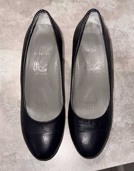 Туфли кожаные темно синие размер 38