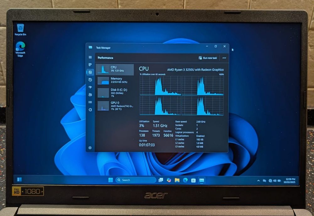 Laptop Acer Aspire 3 A315-23 Ryzen 3 ca nou