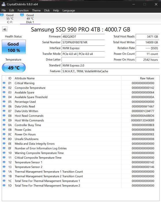 SSD Samsung 990 PRO 4TB NVMe PCIe 4.0 M.2 - ultra rapid, high-end