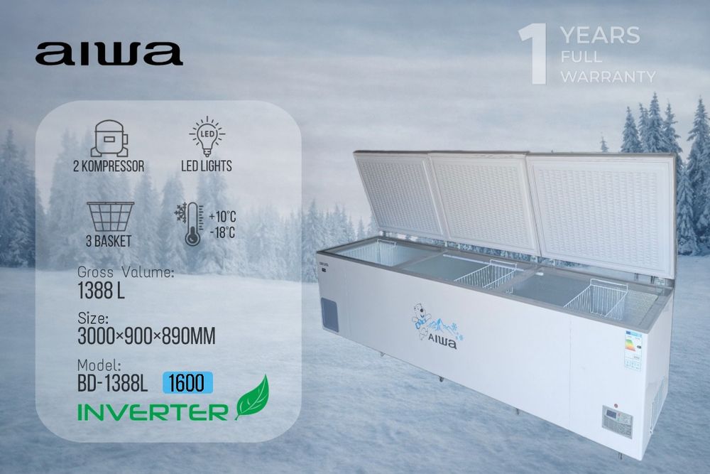 Морозильник Aiwa BD-1688L Inverter / Morozilnik BD-1388L Inverter