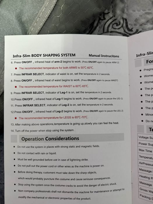 Лимфопреса с LED Светлина , загряване до 80 градуса