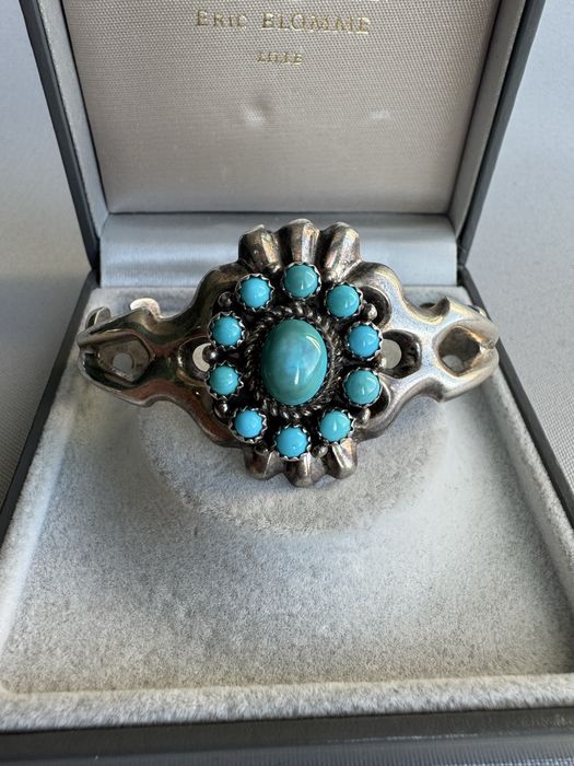 Bratara Navajo din argint si turcoaze