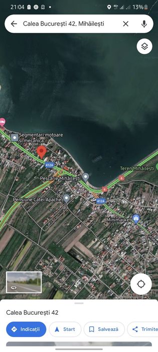 Inchiriere / Vanzare teren 950 mp, stadal, DN6, Calea Bucuresti - Mihailesti, 19 metri deschidere la DN 6, imprejmuit