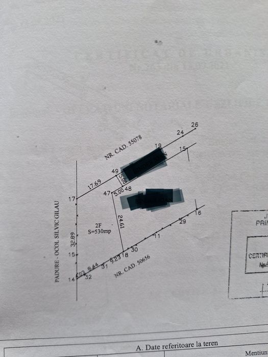 Teren intravilan 530 mp Motel Gilau zona cabana Ocolul Silvic Gilău