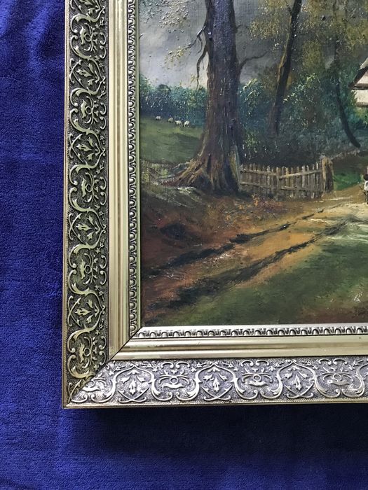 Pictura Tablou vintage in ulei pe PFL, din UK 71 x 58cm