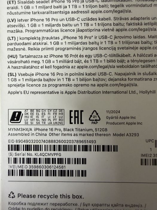 Iphone 16 pro 512 gb