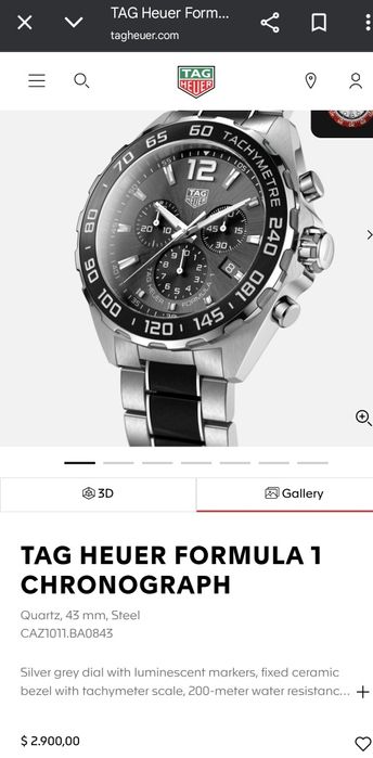 Tag heuer formula 1 chronograph -пълен комплект  , документи, като нов