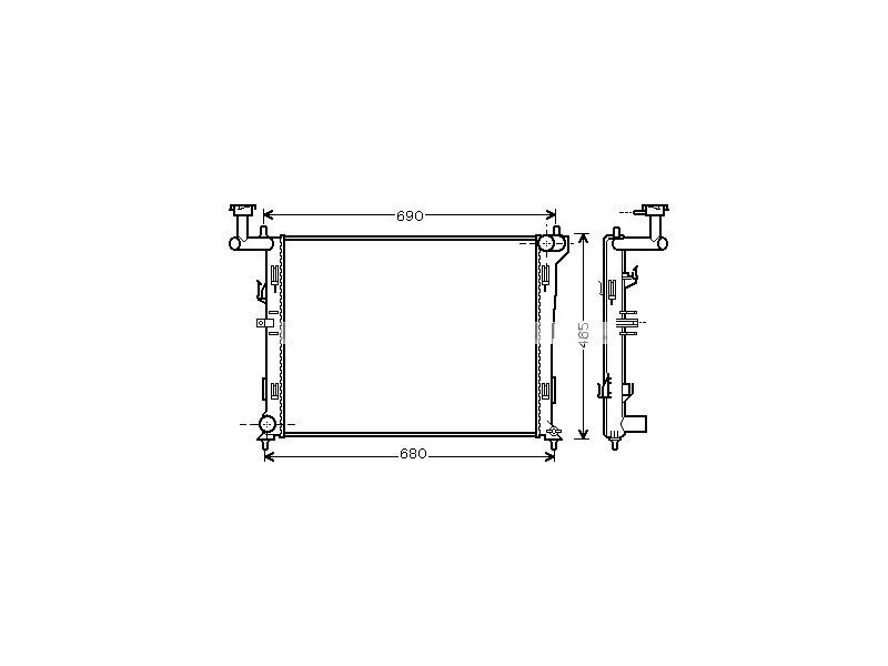Radiator apa Hyundai Elantra 2006-2011, I30 2007-2012, 2.0, 1.6, 1.4, 600x451x23mm, AC: +/-, etansat mecanic, OE 253101H010, Th-Series