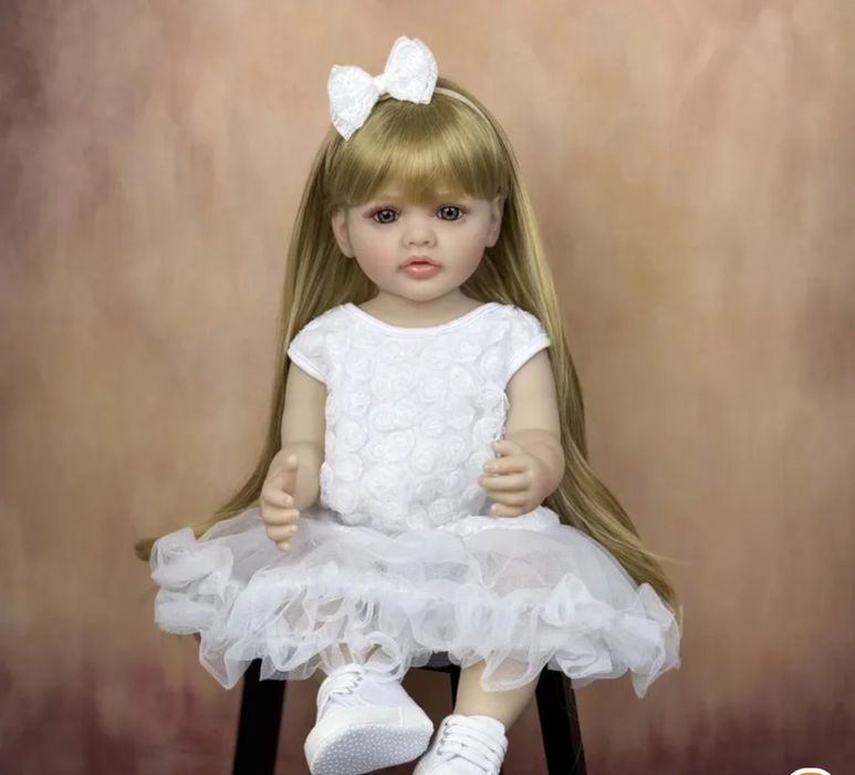 INOFJES 55см 22инча Пълномеко Винилово Тяло Реборн Бебе Красива Кукла