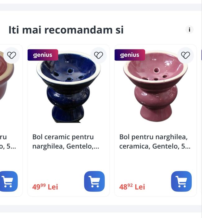 2 Boluri pentru narghilea de ceramica .