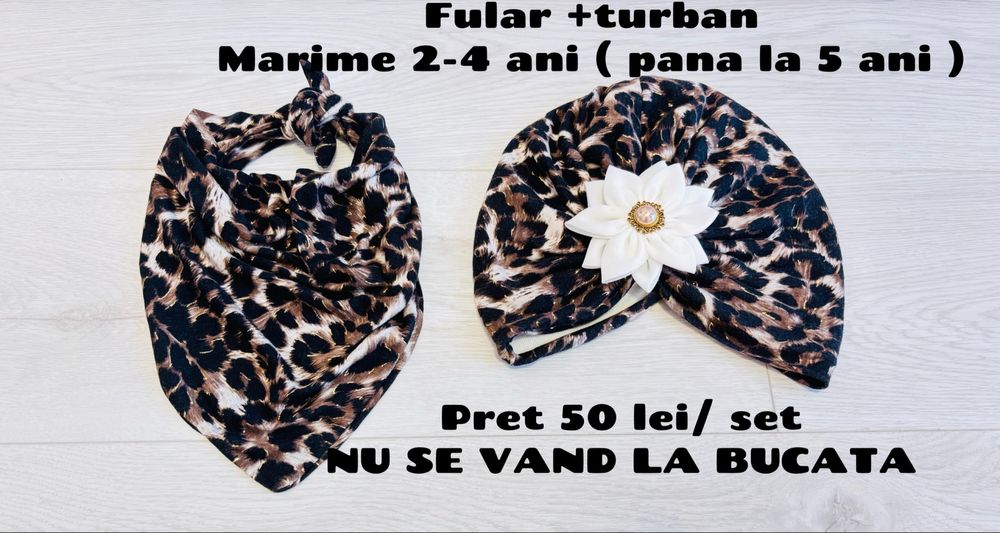 Set blanita si turban pentru fetite