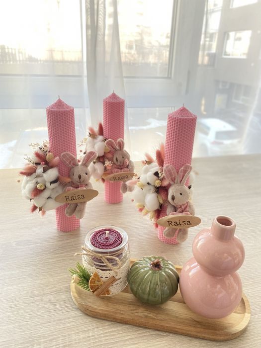 Lumanari din ceara botez/cununie/nunta, cu sau fără decorațiuni.