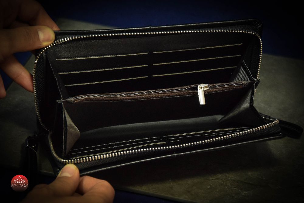 Лазерно гравирано мъжко портмоне "Тип чанта"